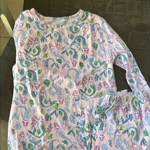Lilly Pulitzer Kids Pajama Set - Pink and Blue Mermaid Print